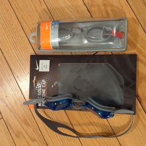 Nike Swim Cap + Googles